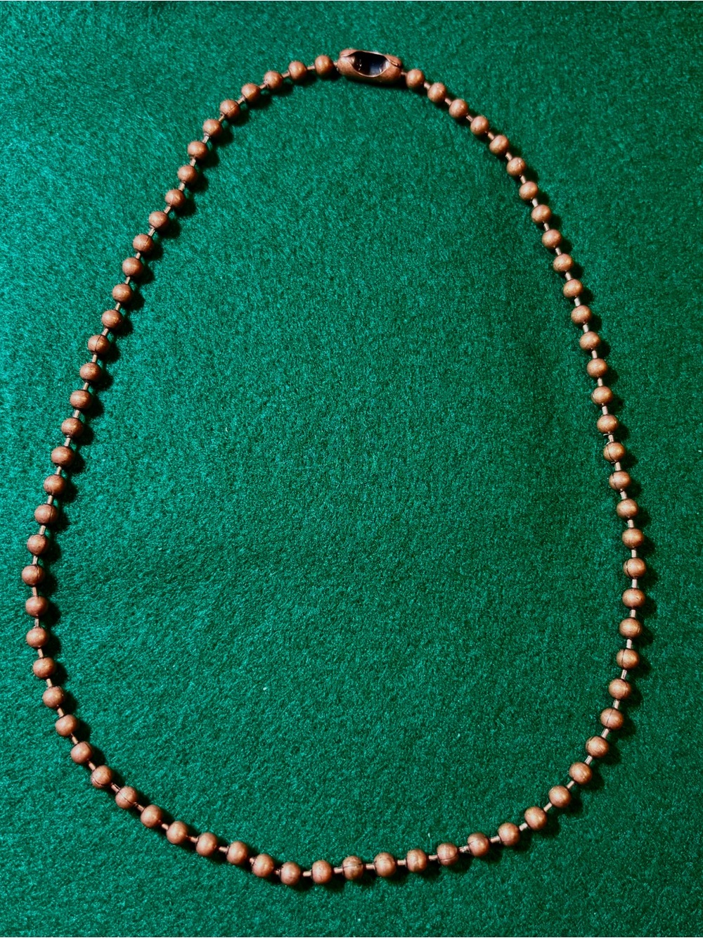 18 in Copper Bead Chain Necklace - Classic Beaded Design